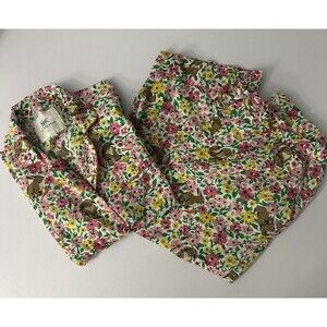 Printfresh Pink and Yellow Floral Bunny Rabbit Pajama Set